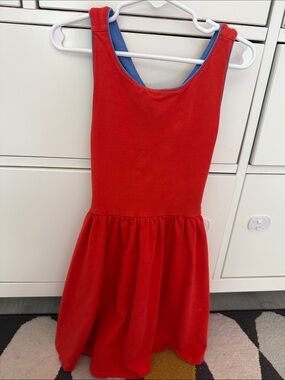 U.S. Polo Assn. Red Sleeveless Flared Dress with Blue Lining